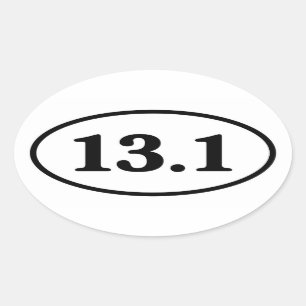 13.1 Half Marathon Runner Oval Sticker