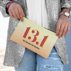 13.1 Half Marathon Running Bold Yellow Red Text Accessory Pouch