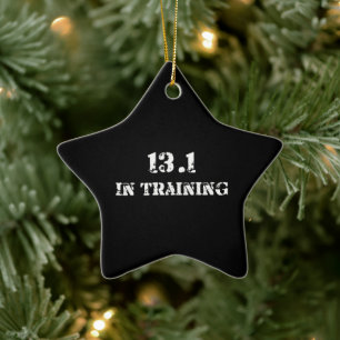 13.1 in Training Half Marathon Race - Running Ceramic Tree Decoration