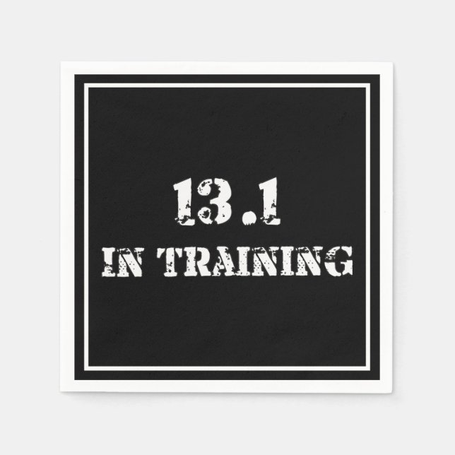 13.1 in Training Half Marathon Race - Running Napkin (Front)