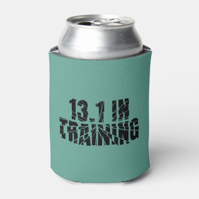 13.1 In Training Half Marathon Runner Broken Glass Can Cooler (Can Front)