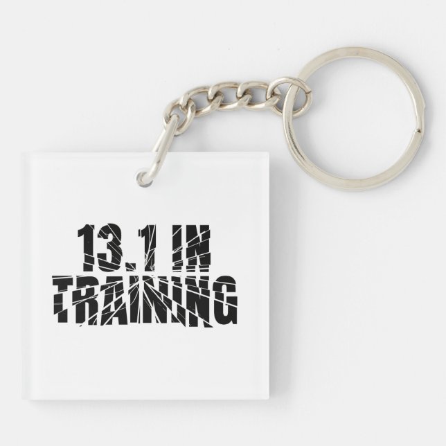 13.1 In Training Half Marathon Runner Broken Glass Key Ring (Back)