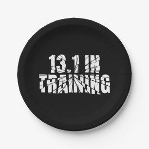 13.1 in Training Half Marathon Running Broken Word Paper Plate