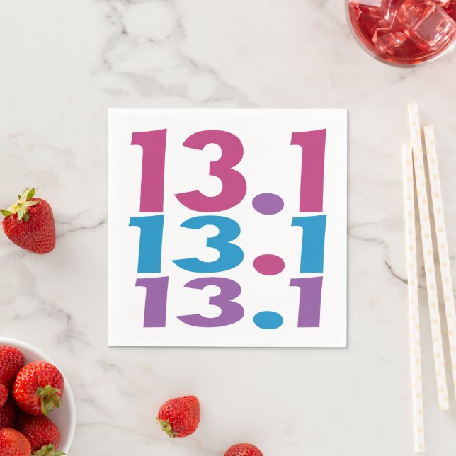 13.1 Marathoner - Half-Marathon Runner themed Napkin (Insitu)