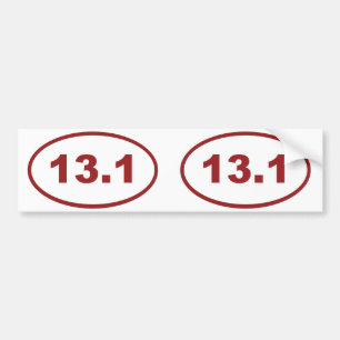13.1 maroon red bumper sticker