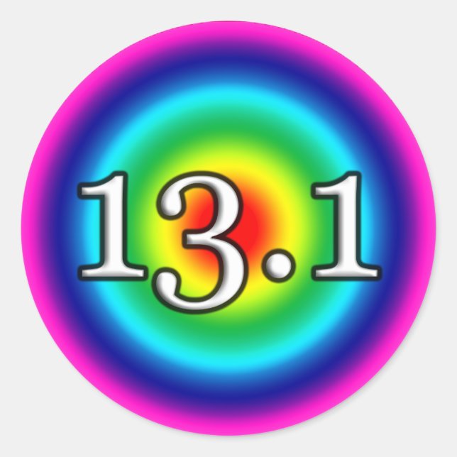 13.1 MILES HALF MARATHON RAINBOW STICKER (Front)