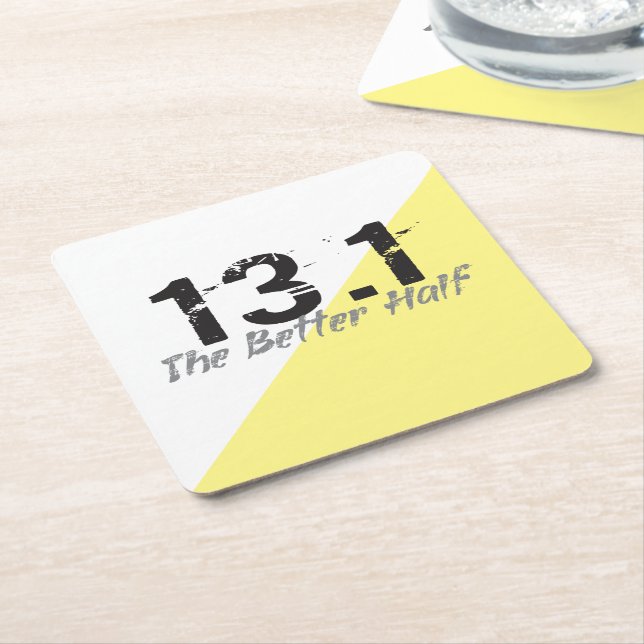 13.1 The Better Half - Half Marathon Runner Square Paper Coaster (Angled)