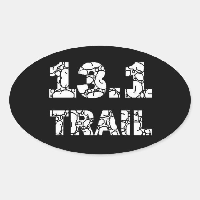 13.1 Trail "Rocks" Sticker - White On Black (Front)
