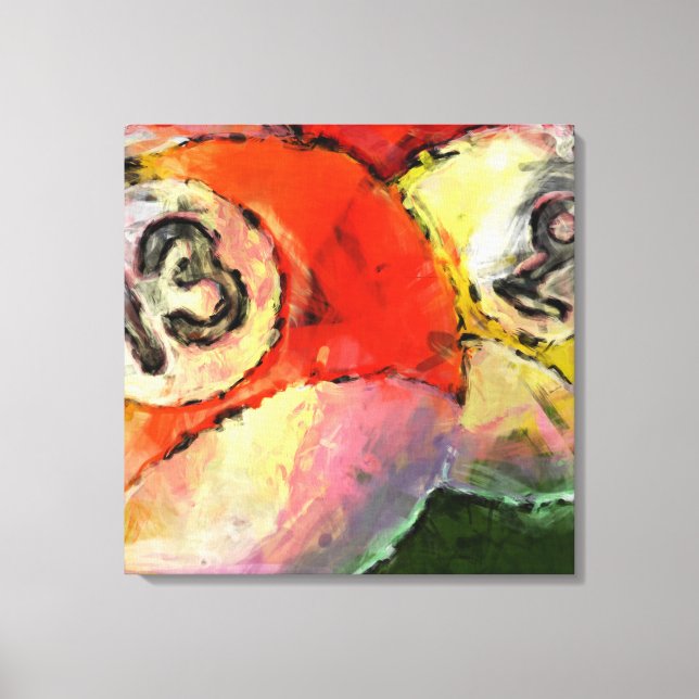 13 and 9 Billiard Balls Abstract Canvas Print (Front)