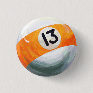 13 Ball 3 Cm Round Badge