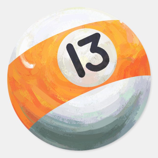 13 Ball Classic Round Sticker (Front)