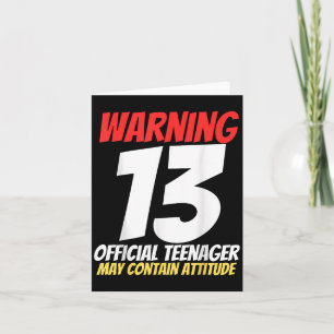 13 Birthday Official Teenager 13yr Math Funny 13th Card