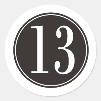 #13 Black Circle (front) Classic Round Sticker