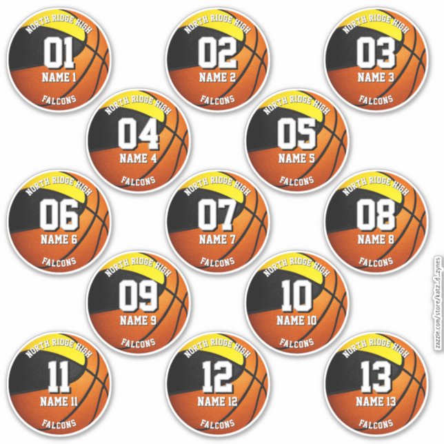 13 black gold sports team colours basketball  (Front)