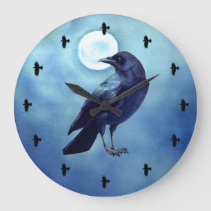 13-Crows Blue Acrylic Wall Clock