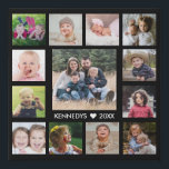 13 Family Photo Collage Create Your Own Black Faux Canvas Print<br><div class="desc">Create your own photo collage  faux wrapped canvas print with 13 of your favorite pictures on a Black background.Personalize with family name and established date.</div>