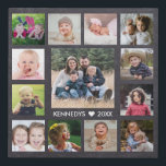 13 Family Photo Collage Create Your Own Chalkboard Faux Canvas Print<br><div class="desc">Create your own photo collage  faux wrapped canvas print with 13 of your favourite pictures on a Chalkboard background.Personalise with family name and established date.</div>