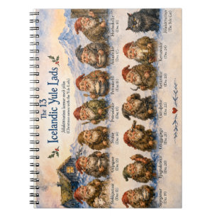 13 Icelandic Yule Lads Christmas in Iceland Notebook