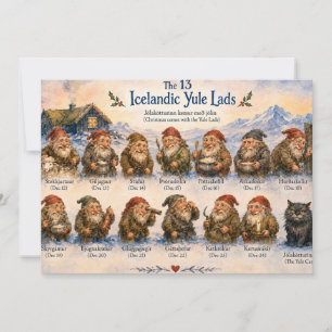 13 Icelandic Yule Lads Christmas in Iceland Thank You Card