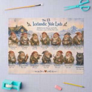 13 Icelandic Yule Lads Christmas in Iceland Tissue Paper