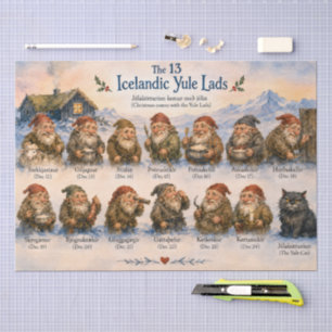 13 Icelandic Yule Lads Christmas in Iceland Tissue Paper