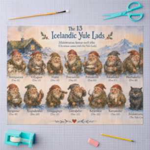 13 Icelandic Yule Lads Christmas in Iceland Tissue Paper