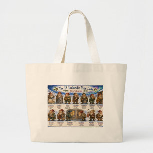 13 Icelandic Yule Lads Christmas reykjavik Large Tote Bag