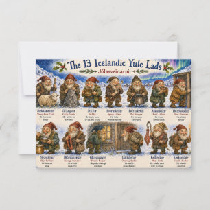 13 Icelandic Yule Lads Christmas reykjavik Thank You Card