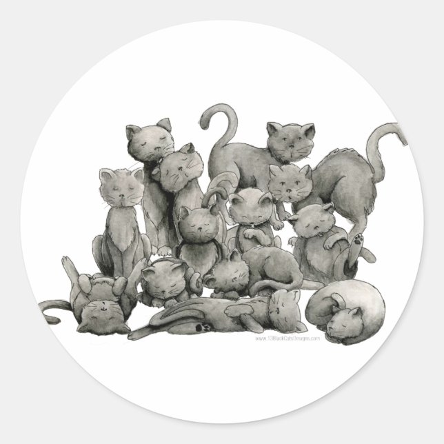 13 Lucky Black Cats Sticker (Front)