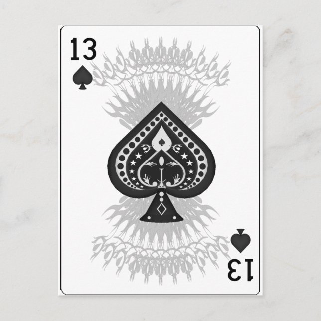 13 of Spades: Playing Card: Postcard (Front)