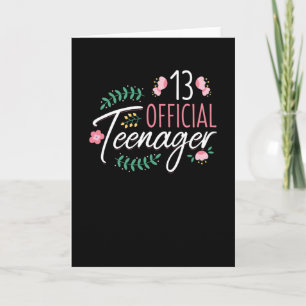 13 Official Teenager Girls Birthday Gift Card