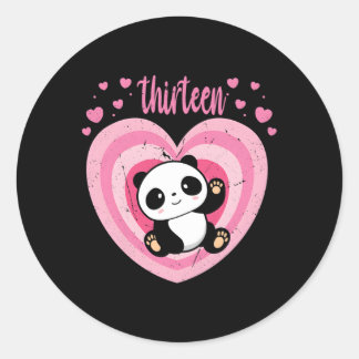 13 Panda 13Th B-Day Classic Round Sticker
