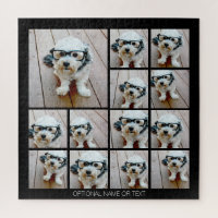 13 Photo Collage Modern Square Layout Black