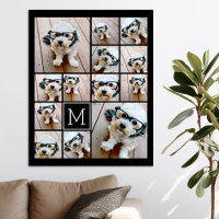 13 Photo Collage Monogram black - Can Edit Colour