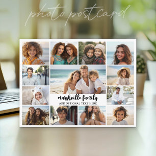 13 Photo Collage Optional Text -- Family -  Postcard
