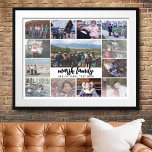 13 Photo Collage Optional Text -- Family - white Poster<br><div class="desc">13 Photo collage in a layout that includes one big photo in the middle. Add your favourite pics to this fun template. You can use square photos or any photos for this grid. -- The white background can be changed when you visit the advanced design area. Font can also be...</div>