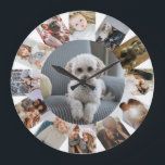 13 Photo Collage Personalised Large Clock<br><div class="desc">13 Photo Collage Personalised Template wall clock .. simply add your own photographs to this great wall clock .. easy to personalise .. customisable photo template clock from Ricaso - perfect gift-ideas</div>