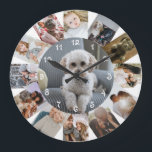 13 Photo Collage Personalised Large Clock<br><div class="desc">13 Photo Collage Personalised Template wall clock .. simply add your own photographs to this great wall clock .. easy to personalise .. customisable photo template clock from Ricaso - perfect gift-ideas</div>