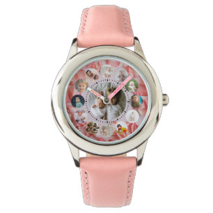 13 Photos collage Personalised Name rosy Watch