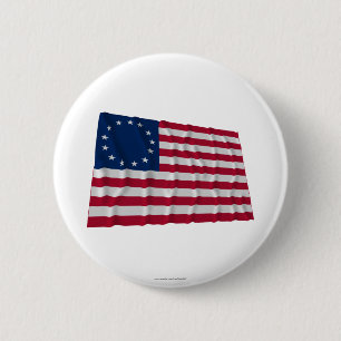 13-star flag, Betsy Ross pattern 6 Cm Round Badge