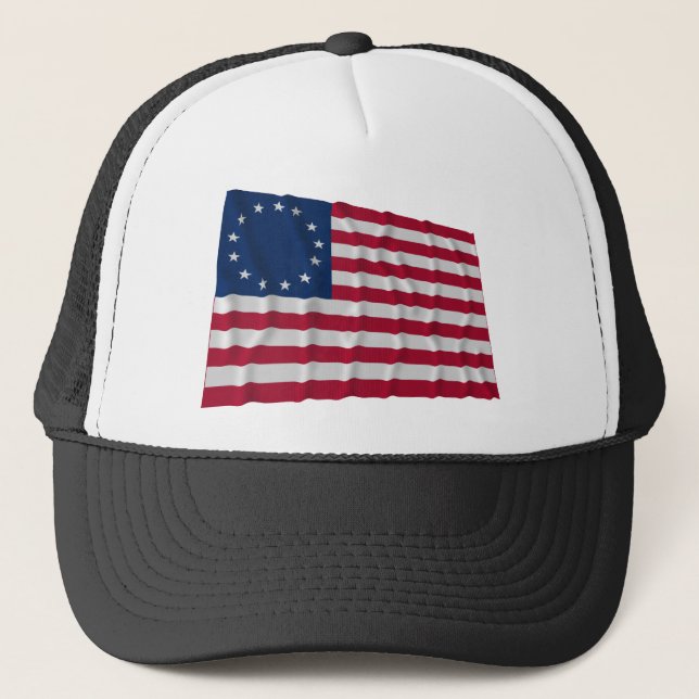 13-star flag, Betsy Ross pattern Trucker Hat (Front)