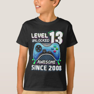 13 Unlocked Awesome 2008 Video Game 13th Birthday T-Shirt
