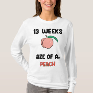 13 Weeks of Pregnancy - Cute Retro Fruit of Peach T-Shirt