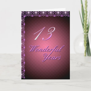 13 Wonderful Years (anniversary card) Card
