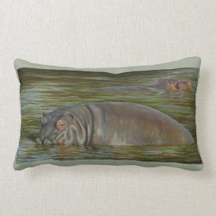 13" x 21" Hippo Lumbar Pillow