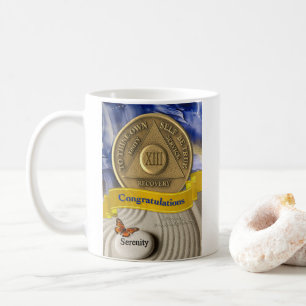 13 Year CUSTOM NAME AA Anniversary Serenity Coffee Mug
