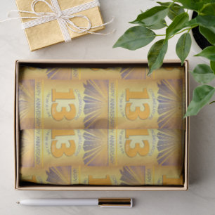 13 Year Golden Ray 12 Step Anniversary Tissue Paper