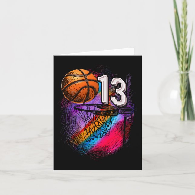13 Year Old 13th Birthday Basketball Official Teen Card (Front)