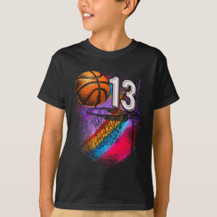 13 Year Old 13th Birthday Bysketbyll Official Teen T-Shirt
