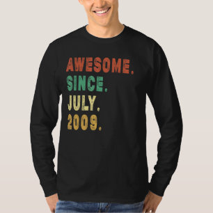13 Year Old Awesome Since July 2009 13th Birthday T-Shirt